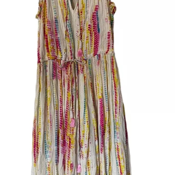 Black Tape Cotton Printed Tiered Colorful Halter Keyhole Dress S - Picture 3 of 9